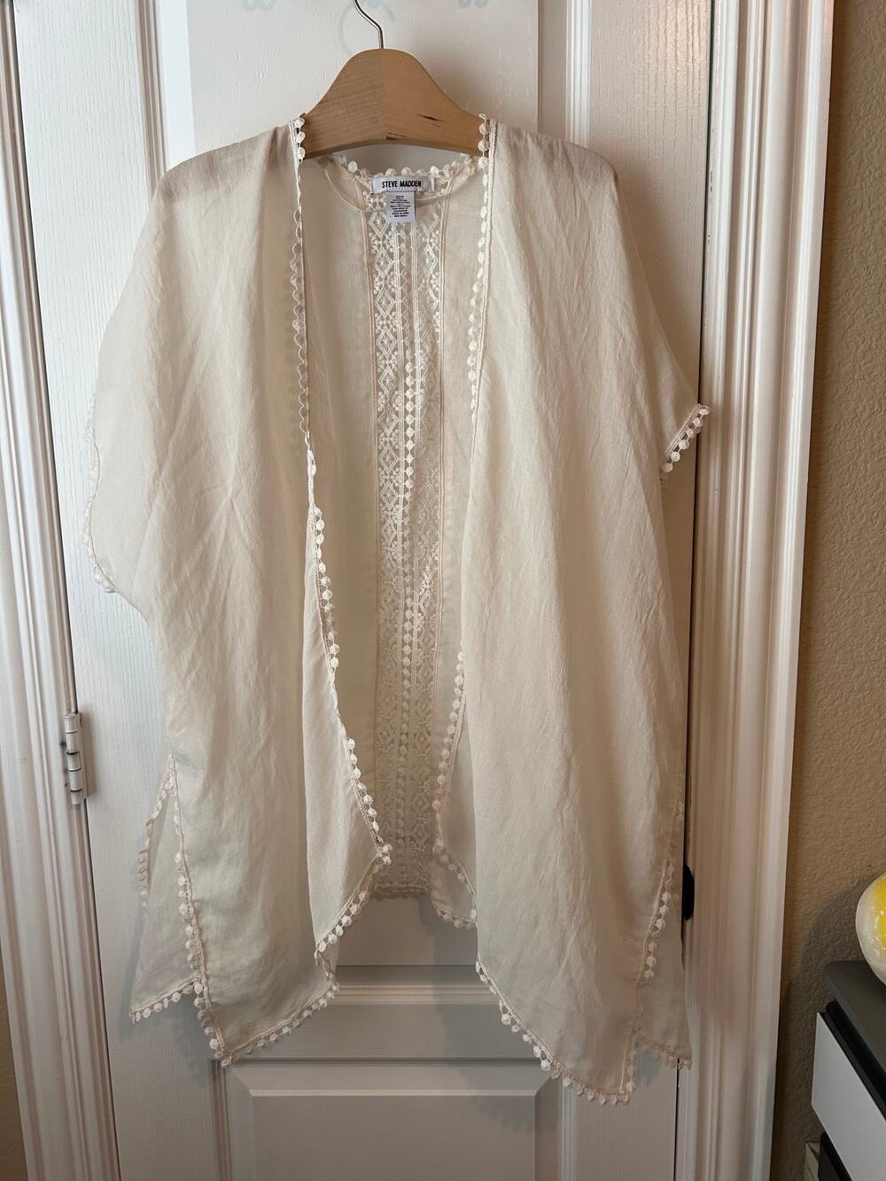 Steve Madden Kimono Cream Ethereal Light Airy Coverup